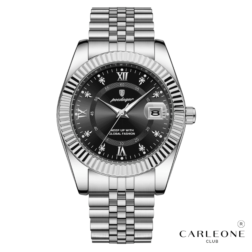 Poedgar President Round Stainless Steel Watch