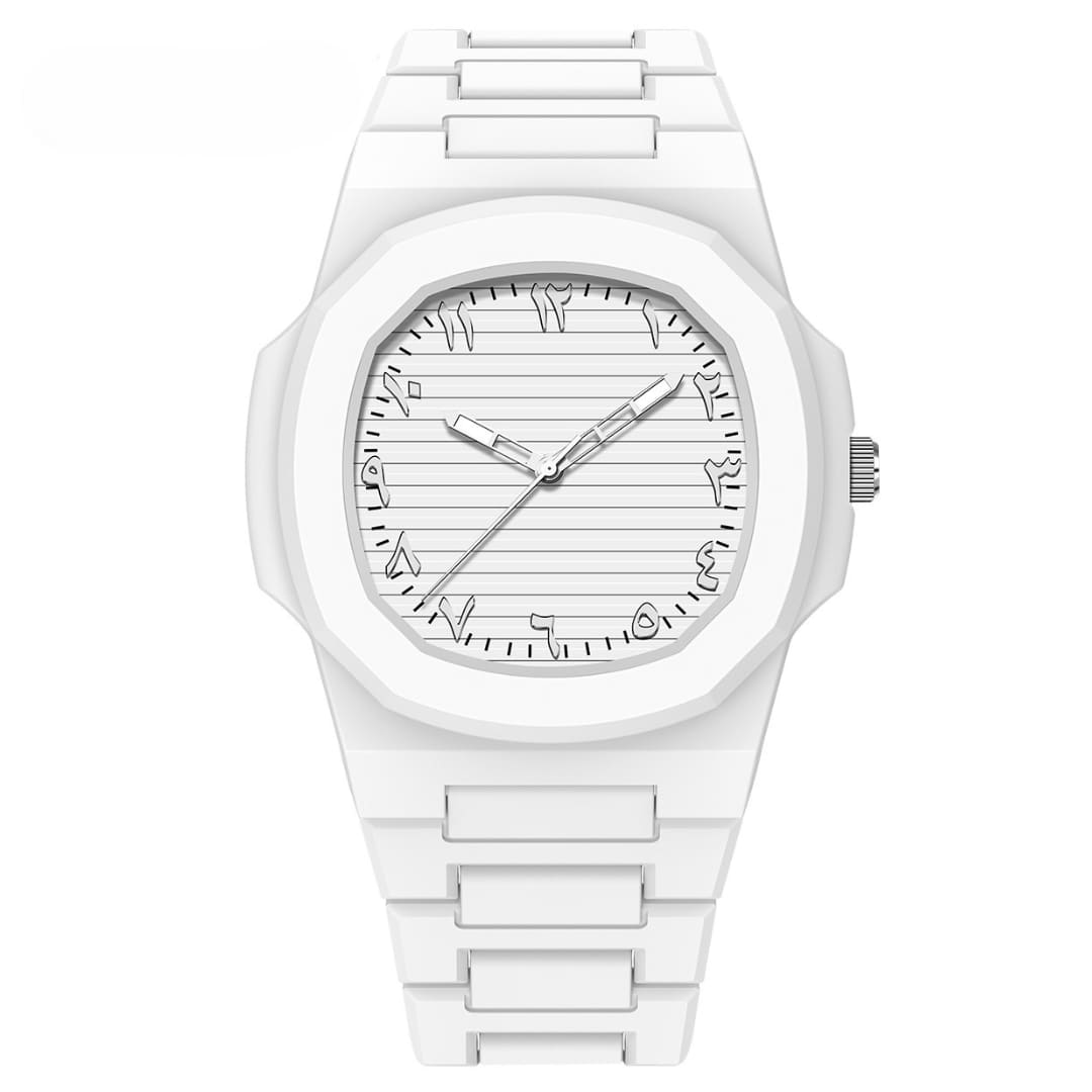 Noir Carleone White Octagonal Arabic Watch